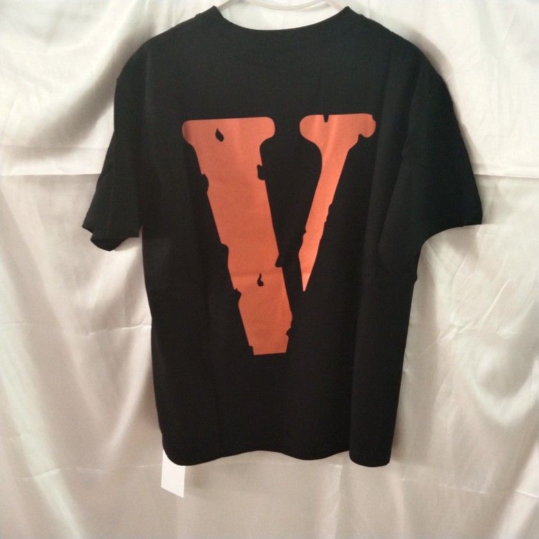 Vlone Orange Staple Tee Black