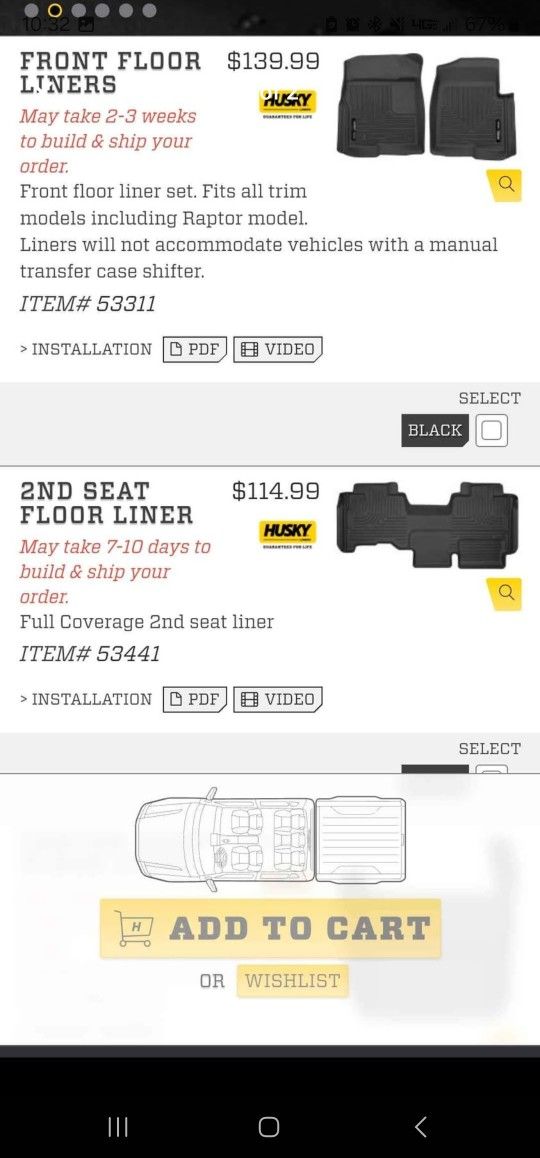 09-14 Fprd F150 Floor Mats