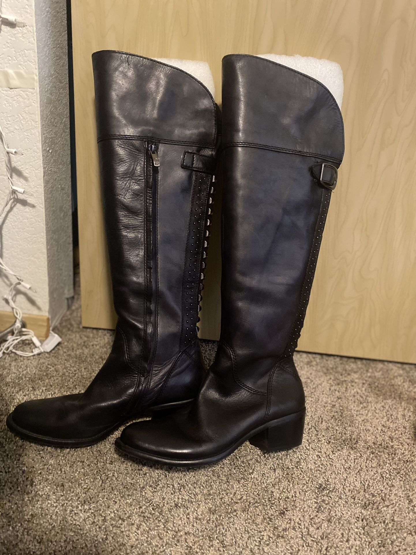Vince Camuto 'Bilco' Studded Leather Knee-High Boots, 9B