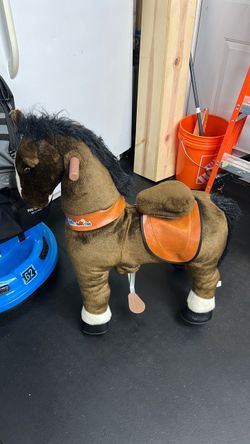 WondeRides Kids Ride-On Plush Horse
