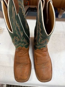 Western Cowboy Boots Brown and Green size 7B