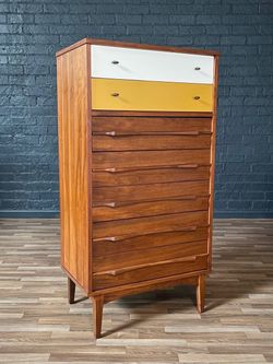 Mid-Century Modern Two-Tone Lacquered Highboy Dresser, c.1960’s - Delivery Available
