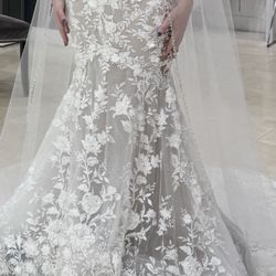 Comb Veil with Decorative Trim 