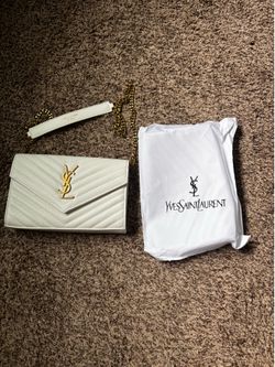 Ysl white hand bag