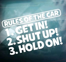 JDM "Rules of the car" decal