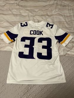 Minnesota Vikings Dalvin Cook jersey featuring purple numbers and nameplate