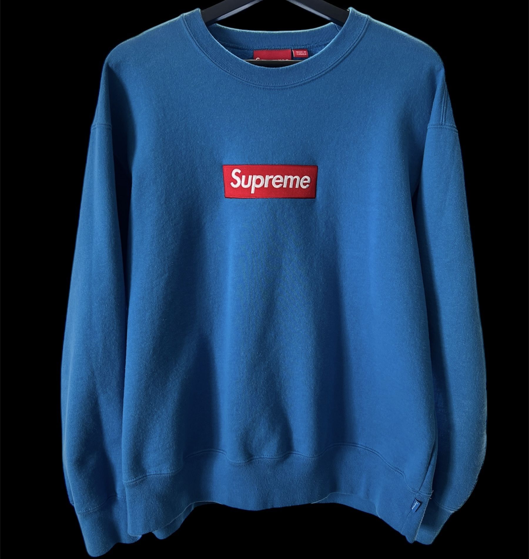 Supreme Box Logo Crewneck FW22 Blue Size Med