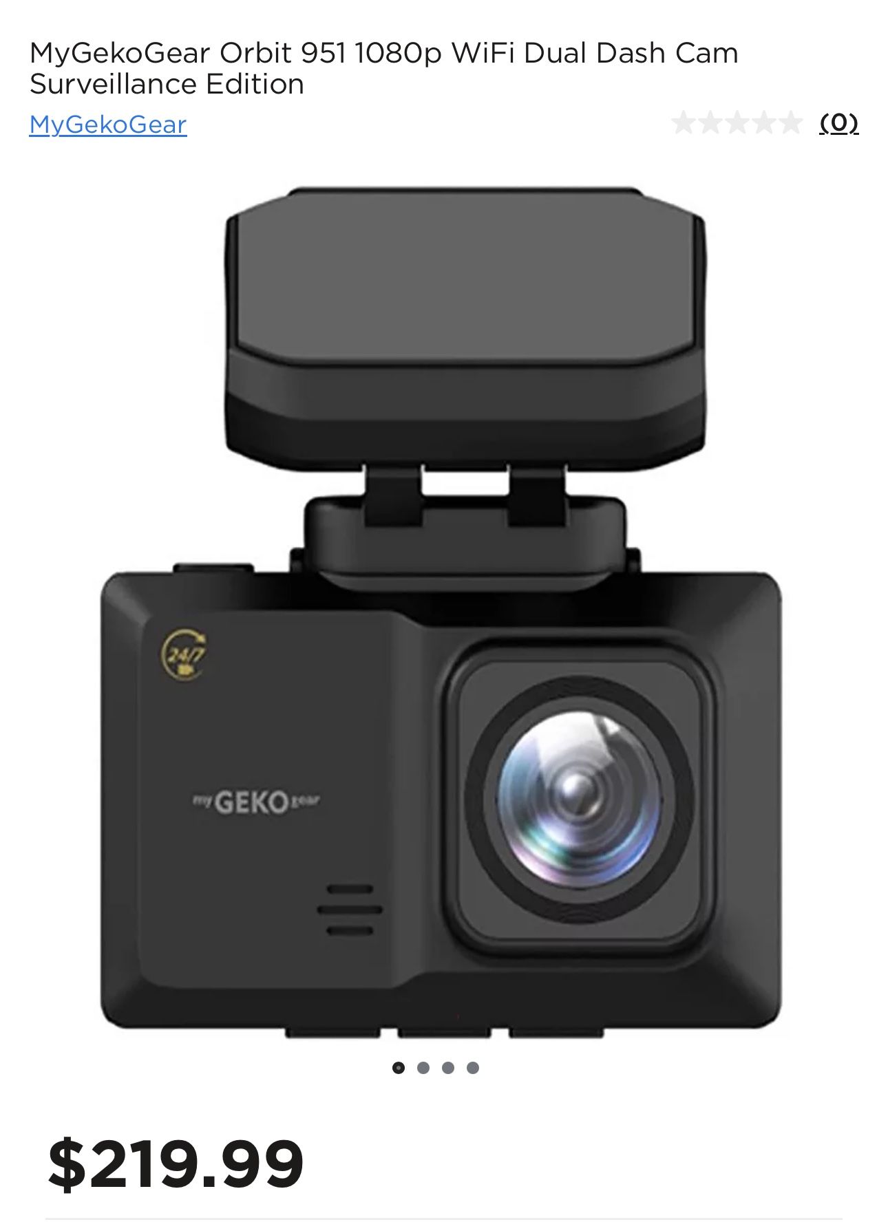 MyGekoGear Orbit (contact info removed)p WiFi Dual Dash Cam Surveillance Edition