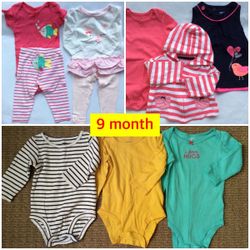 Baby girls bundle of clothes (Size 9 month), Baby girls cute & lovely clothes