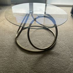 Designer Coffee Table Gold frame with Glass Top (32" x 17.5")