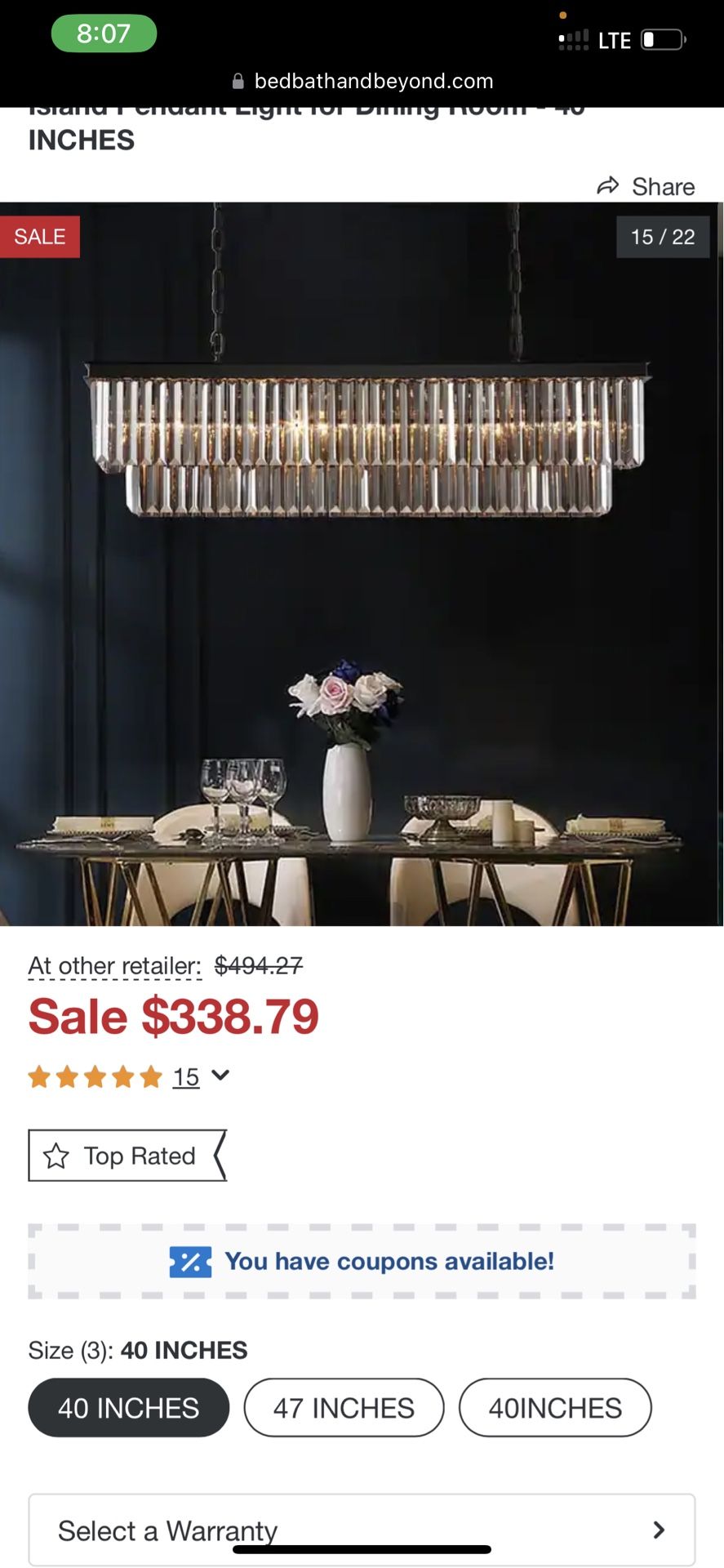 Rectangle Dining Room Crystal Chandelier 2 Tier