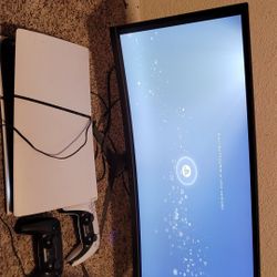 Ps5 With Monitor And 2 Controllers 