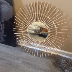 Sun Wooden Mirror