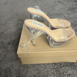 Brand New Steve Madden Heels Clear Size 9