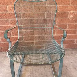 Vintage Russell Woodard Mid Century Wrought Iron Patio Rocking Chair