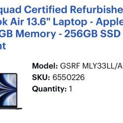 MacBook Air 13.6" Laptop - Apple M2 chip - 8GB Memory - 256GB SSD - Midnight