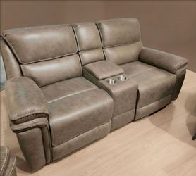 New Dakota Manual Reclining Sofa and Loveseat Set with Center Console!