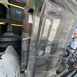 Wood Hutch With Glass Shelves 