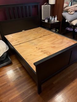 Dark Brown Wood Bed Frame