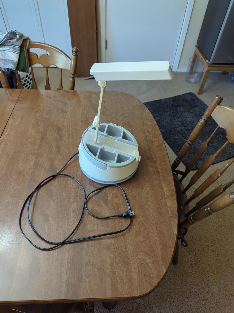 OttLite Craft Caddy Desk Lamp w/6 Bin Caddy And Extra Outlet In Base