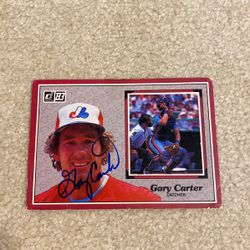 1983 Donruss Jumbo Gary Carter Autograph Card- Expos And Mets