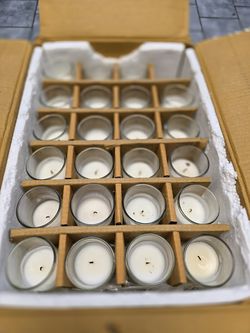 48-10 hour used votive candles in glass