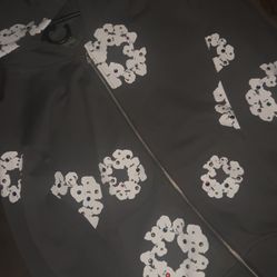 Denim Tear Rhinestone Zip Up Size S like New with tags 