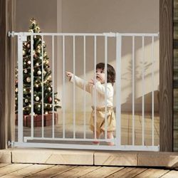 New-Baby Safety Gate, Baby Gates for Top Stairs Doorway, 29.5''- 40.5''Wide Pressure Mount, White