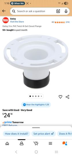 Oatey 3 in. PVC Twist-N-Set Closet Flange