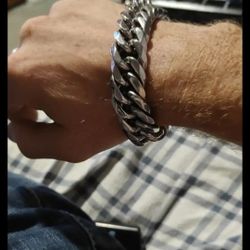 Stainless Steel Chunky Cuban Bracelet 