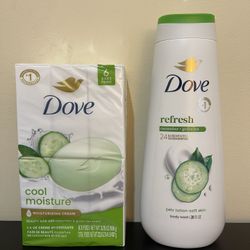 Lot Of 2 Dove - 6pack Dove Soap Bar + Dove Body Wash