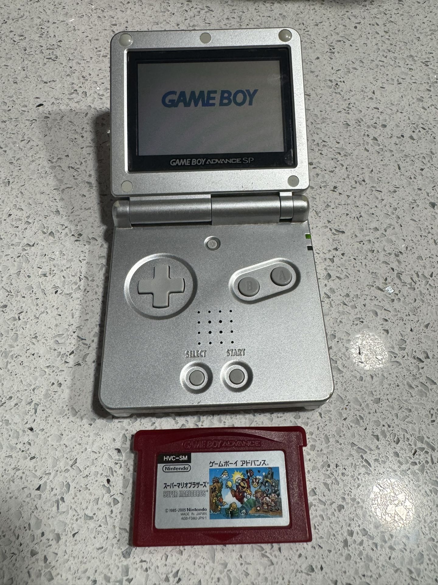 Nintendo Game Boy Advance SP (Silver) + Super Mario Bros – Works Great!