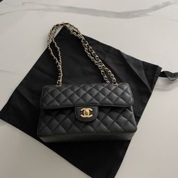 Chanel CF Grained Calfskin & Gold-Tone Metal Small Shoulder Bag