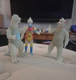 SDCC 2022 Godzilla, Mechagodzilla & Jet Jaguar Super7 Glow ReAction figures