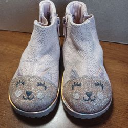 Pink Sparkle Kitty Boots Toddler 7
