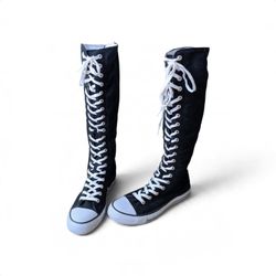 Airwalk Vintage Black Knee High Tennis Shoes Womens Size 11 Mens 9 Gothic EUC