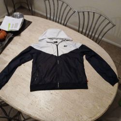 Nike Black And White Zip Up Windbreaker 