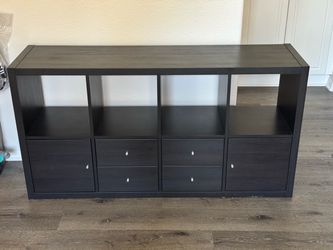 IKEA Kallax 4x2 Cube Organizer with Drawers and Doors