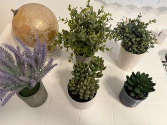 FREE - Faux Plants + Gold Globe