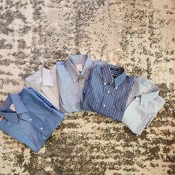 Rare Used 5 of Brooks Brothers, Kirkland Non Iron Dress Shirts Bundle 15 2/3