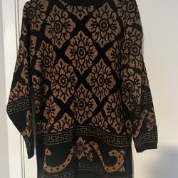 Black and Orange Patterned Sweater