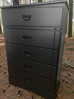 Summer House Bedroom Dresser Chest Solid Wood Black Satin New