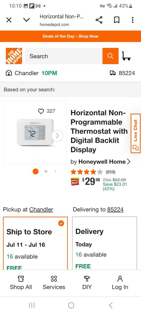 Honeywell Non Programmable, $15