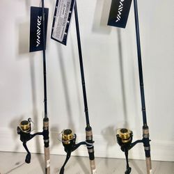 Daiwa  D-Shock 2 Piece Spinning Combos Great Deal! 1000/2000/3000 New
