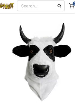 Spirit Halloween Cow Moving Mouth Full Mask