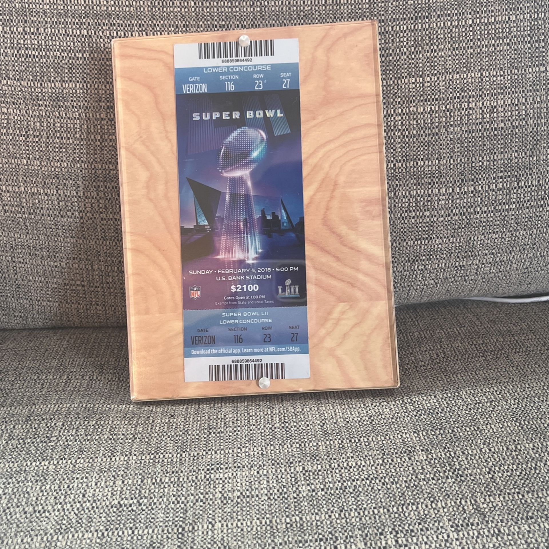 Mint Condition Super Bowl untouched Ticket - $2,100’ Face Value