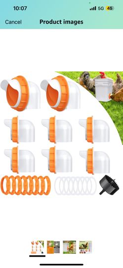 DIY Chicken Feeder No Waste 8 Ports Automatic Poultry Feeder with 8 Pcs Stopper & 1 Hole Saw, Weatherproof Reusable Gravity Chicken Feeder Kits for Bu