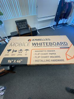 96 X 46 Rolling Whiteboard With Stand, New Open Box. 