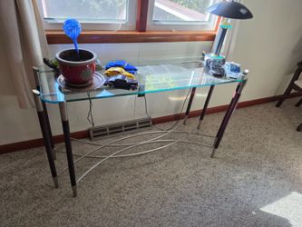 Modern Glass Top Console Table