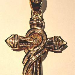 14k Cross Pendant With Diamonds